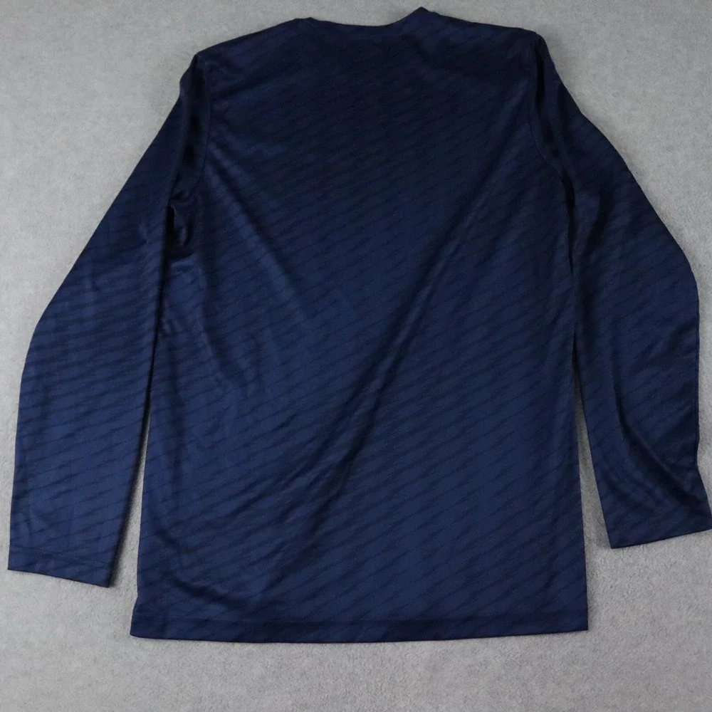 Adidas Shirt Mens XL Activewear Soccer Training Blue‎ Patterned Long Sleeve